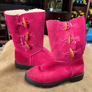 Pediped Furry Pink Suede Boots! Girls size 1 (32 Eu)